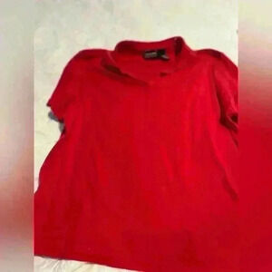 Bobbie Brooks polo shirt. Orangish red women lg